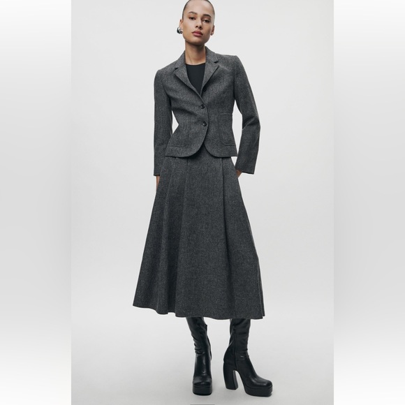 ZARA WOOL BLEND MIDI SKIRT ZW COLLECTION - Picture 6 of 16